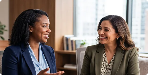 Two colleagues talking