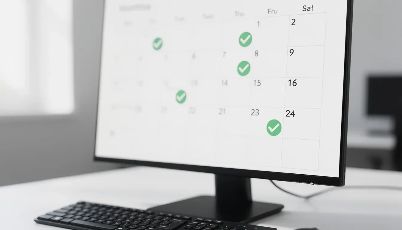 appointment confirmations on a practice calendar