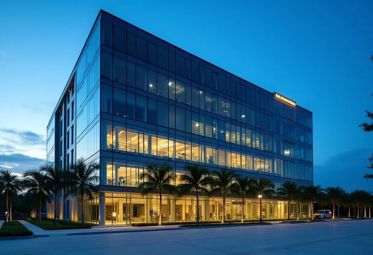 The Cebu Business Park office district at dusk, home of the Staff Outsourcing Solutions facility